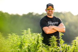 A male on his cannabis farm