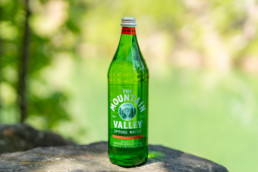 A bottle of Mountain Valley Spring Water